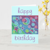 Helle Nacht "Happy Geburtday" blaue Karte (Gelbe Blume)