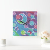 Helle Nacht 'Numbers' Uhr Quadrat (Zuhause)