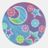 Helle Nachtaufkleber rund Runder Aufkleber (Vorderseite)