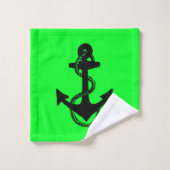 Helle nautische ANCHOR + ROPE | Badhandtuch Set (Waschlappen)
