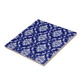 Helle Navyblau Damastmuster Fliese (Seite)