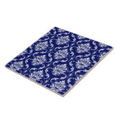 Helle Navyblau Damastmuster Fliese (Seite)
