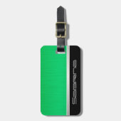 Helle Nebel Grüner Brush-Stahl und Silver Print Gepäckanhänger (Vorderseite vertikal)