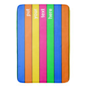HELLE NEBENPINK GELBE BLAU GREEN ORANGE STRIPE BADEMATTE (Vorderseite Vertikal)