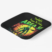 Helle Neon Außerirdischen Schauplatz 51 Pappteller (Gewinkelt)