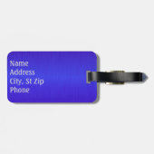 Helle Neon Blue Brush Steel und Silver Print Gepäckanhänger (Rückseite horizontal)