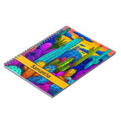 Helle Neon Cactus Vibrant Südwest Illustration Notizblock (Linke Seite)