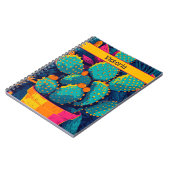 Helle Neon Cactus Vibrant Südwest Illustration Notizblock (Linke Seite)
