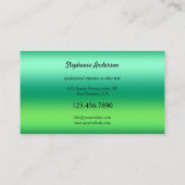 Helle Neon farbenfrohe grüne Visitenkarte (Rückseite)