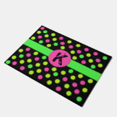 Helle Neon farbige Polka Dot Monogram Dot Mat Fußmatte (Schrägansicht)