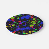 Helle Neon, farbiger Spritzer, benutzerdefiniert Pappteller (Schrägansicht)