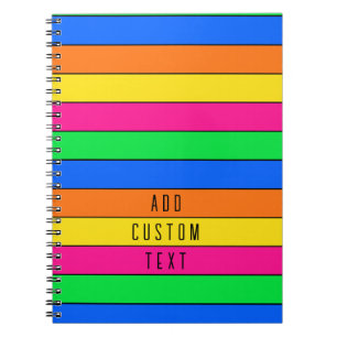 HELLE NEON FLUORO FARBEN PINK GELBE ORANGE LINIEN NOTIZBLOCK