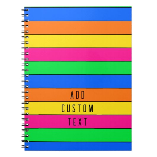 HELLE NEON FLUORO FARBEN PINK GELBE ORANGE LINIEN NOTIZBLOCK (Vorderseite)