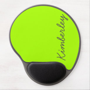 Helle Neon Green Monogram Trendy Fashion Colors Gel Mousepad