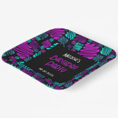 Helle Neon Lila Blue Geometric Geburtstag Pappteller (Gewinkelt)