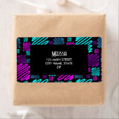 Helle Neon Lila Blue Geometric Rücksendeadresse (Insitu)