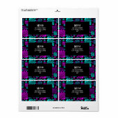 Helle Neon Lila Blue Geometric Rücksendeadresse (Vorne)