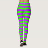 Helle Neon Lila und grün horizontal gestreift Leggings (Rückseite)