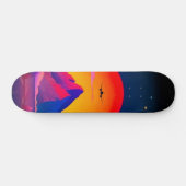 Helle Neon Mountains Sunrise Flugzeug Skateboard (Horizontal)