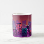 Helle Neon Nacht City, Vintag. Kaffeetasse (Mittel)