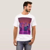 Helle Neon Nacht City, Vintag. T-Shirt (Vorne ganz)