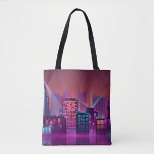 Helle Neon Nacht City, Vintag. Tasche
