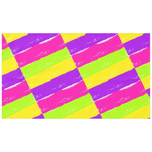Helle Neon Paint Brush Strokes | Tischdecke (Vorderseite (Horizontal))