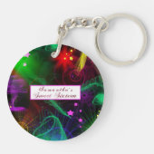 Helle Neon Paint Spritzer Wirbel Stars Schlüsselanhänger (Rückseite)