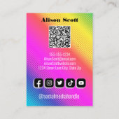 Helle Neon-Rainbow-Kette Earring-Display-Karte Visitenkarte (Rückseite)