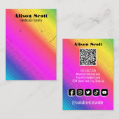 Helle Neon-Rainbow-Kette Earring-Display-Karte Visitenkarte (Vorne/Hinten)