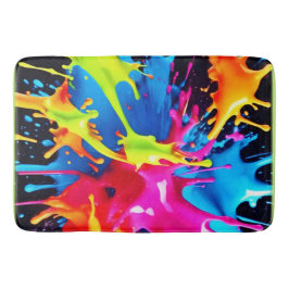 Helle Neon Splashes im Abstrakten Kunststil Badematte