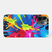 Helle Neon Splashes im Abstrakten Kunststil Case-Mate iPhone Hülle (Rückseite (Horizontal))
