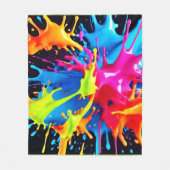 Helle Neon Splashes im Abstrakten Kunststil Fleecedecke (Vorderseite)