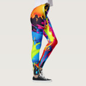 Helle Neon Splashes im Abstrakten Kunststil Leggings (Rechts)