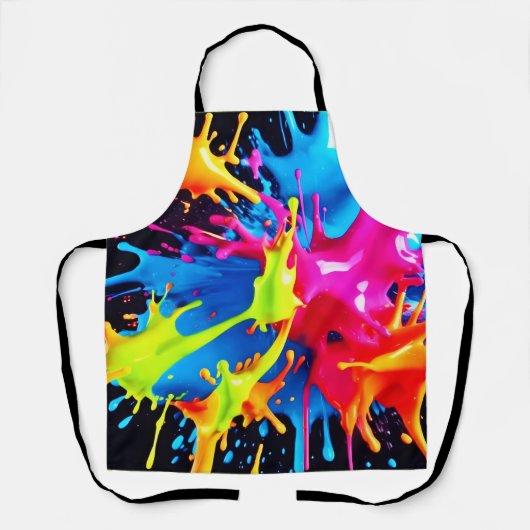 Helle Neon Splashes im Abstrakten Kunststil Schürze (Vorderseite)