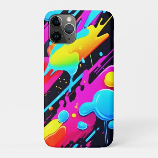 Helle Neon Splashes in Abstrakten Artwork Case-Mate iPhone Hülle (Rückseite)