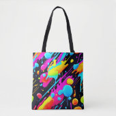 Helle Neon Splashes in Abstrakten Artwork Tasche (Vorderseite)