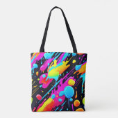 Helle Neon Splashes in Abstrakten Artwork Tasche (Rückseite)