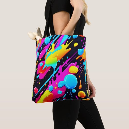 Helle Neon Splashes in Abstrakten Artwork Tasche (Von Nahem)