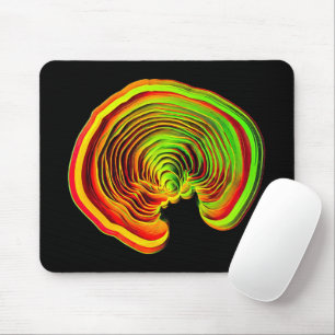 Helle Neon-Topographie-Soundwelle-Tech Mousepad
