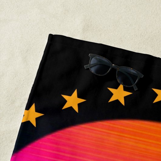 Helle Neon Wave Crash Berg Retro Strandtuch (Beispiel)