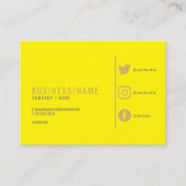 Helle neongelbe Social Media Visitenkarte. Visitenkarte (Vorderseite)