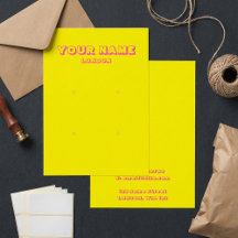 Helle neongelbe und rosa Ohrkarte