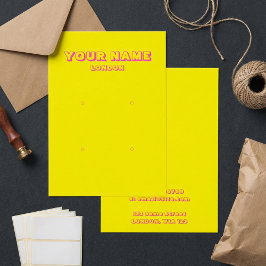 Helle neongelbe und rosa Ohrkarte