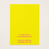 Helle neongelbe und rosa Ohrkarte (Rückseite)