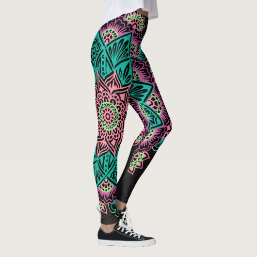 Helle NeonMandala Leggings (Rechts)