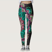Helle NeonMandala Leggings (Vorderseite)