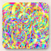 Helle Neonmuster Print Getränkeuntersetzer (Vorderseite)