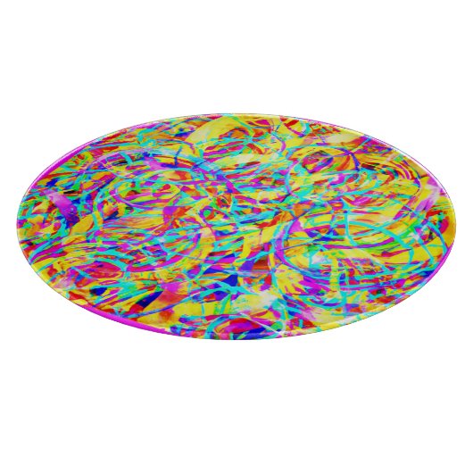 Helle Neonmuster Print Schneidebrett (Ecke)