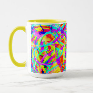 Helle Neonmuster Print Tasse